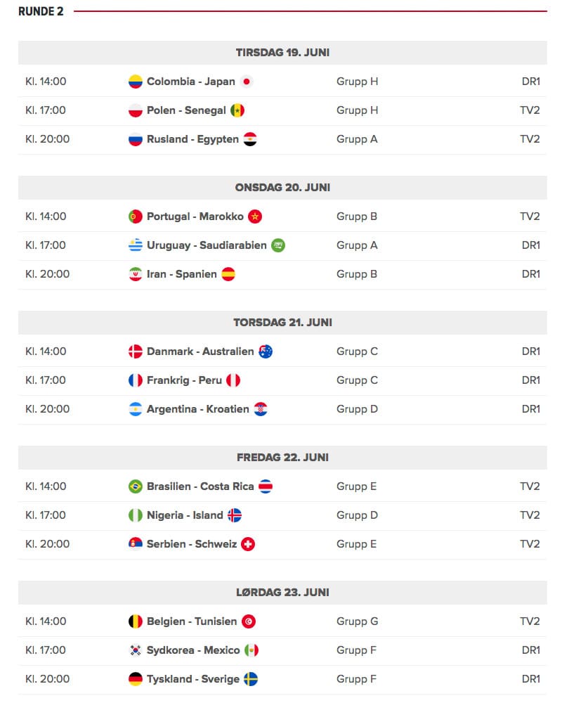 Komplet TV-sendeplan: Her kan du se alle kampene til VM i fodbold 2018