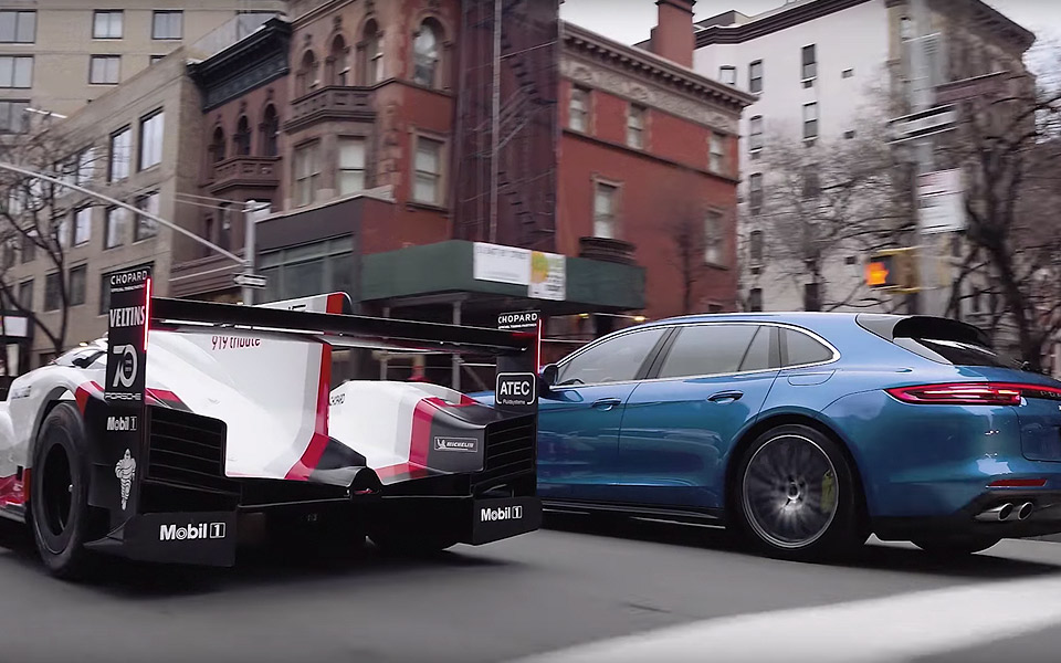 Porsche 919 og Panamera Turbo S E-Hybrid er et smukt makkerpar i New Yorks gader