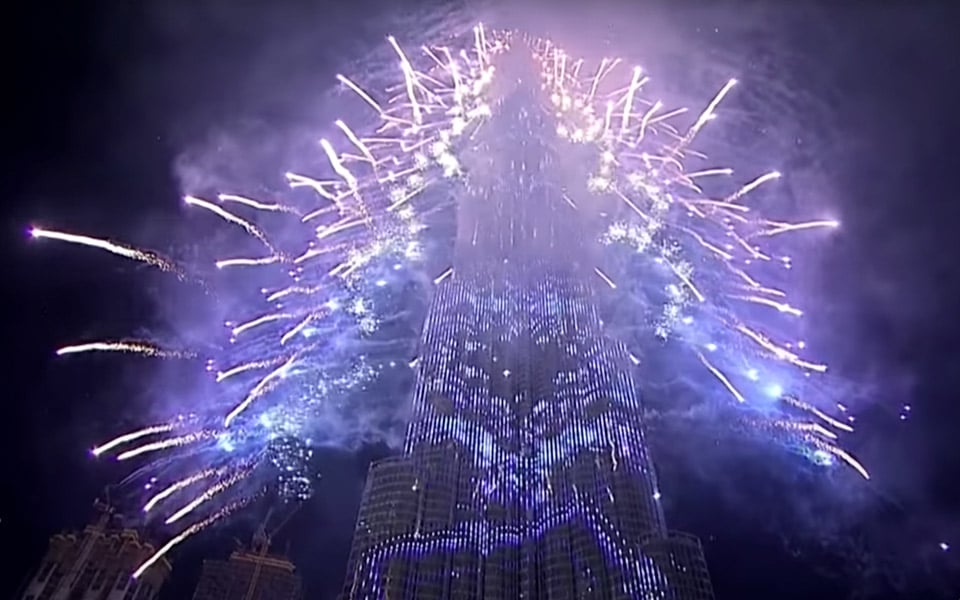 Verdens højeste bygning havde det vildeste fyrværkeri Nytårsaften