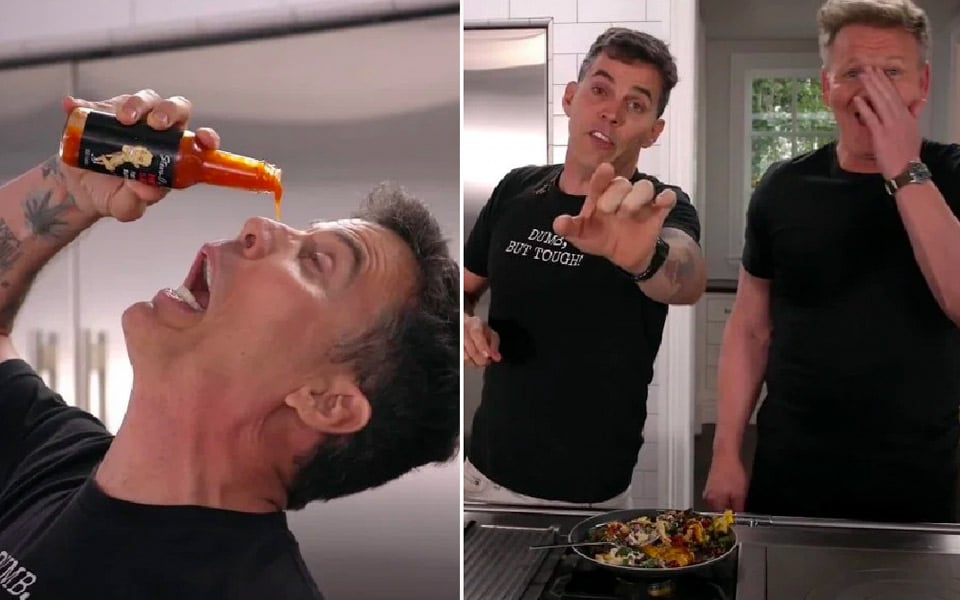 Steve-O går i køkkenet med Gordon Ramsay