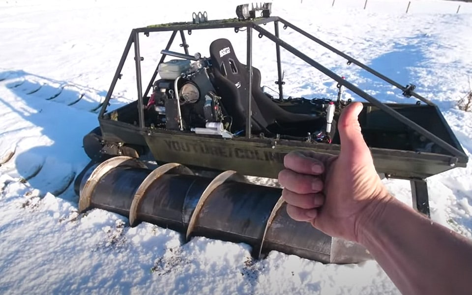 Colin Furze tester sin skøre skrue-tank i sneen