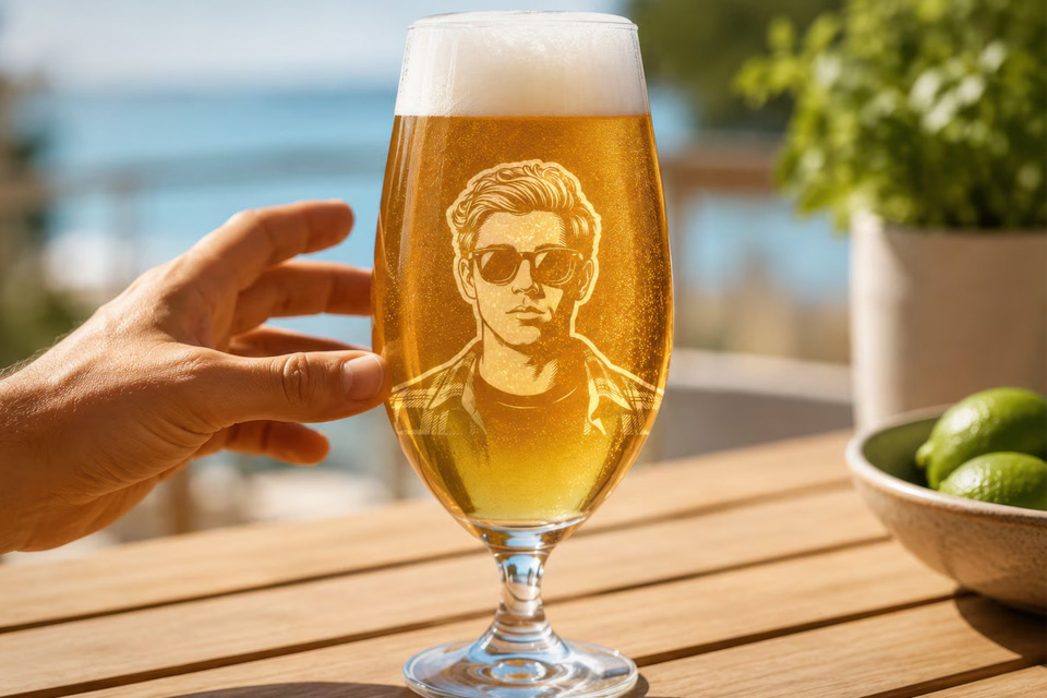 Få dit eget fotograverede ølglas